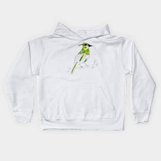 Green bird of paradise Kids Hoodie